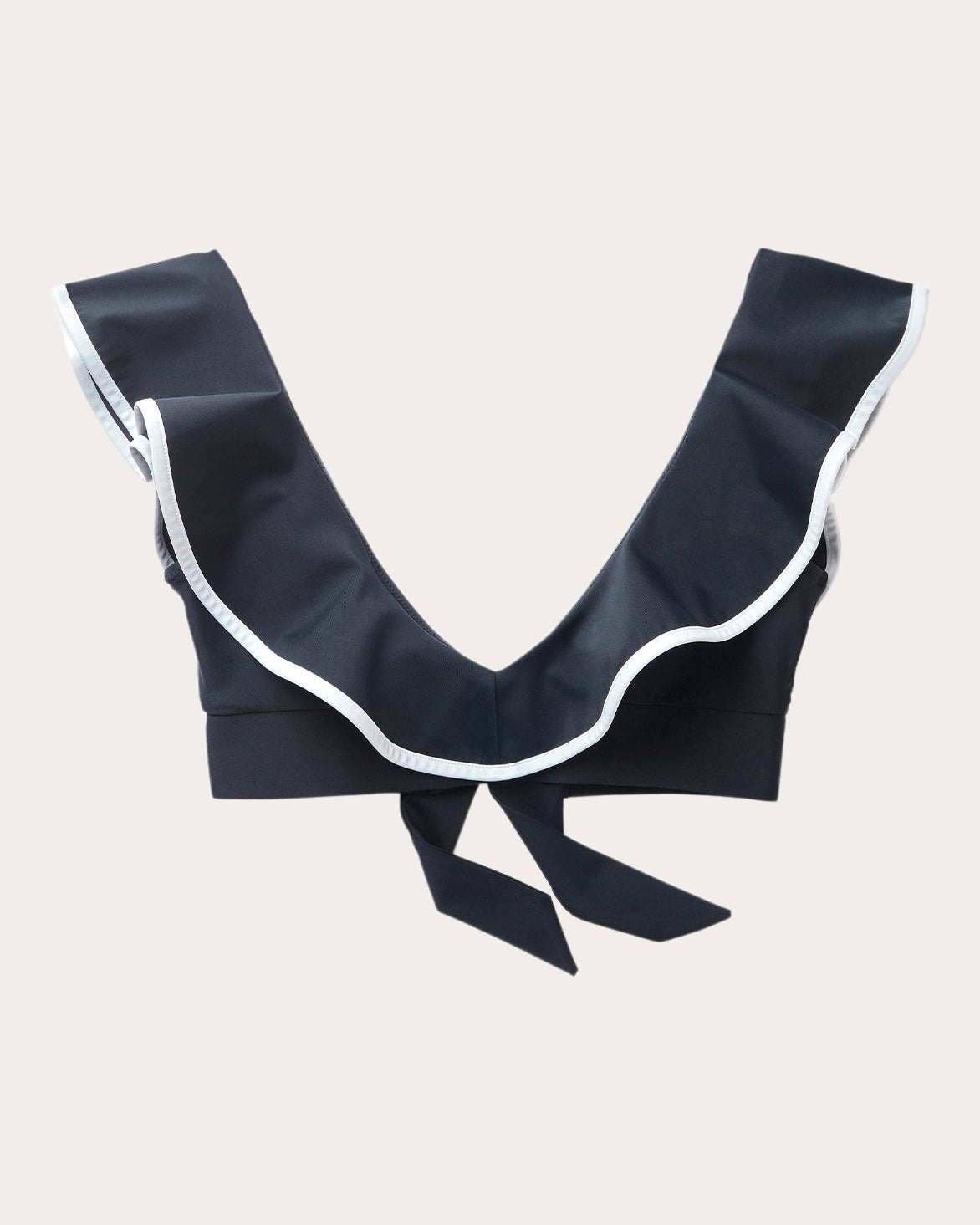Deep Ruffle-Trimmed Bikini Top