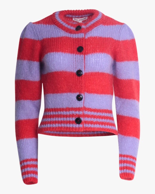 Gathered-Shoulder Cardigan