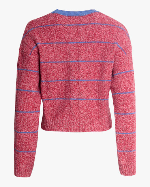 Cropped Cable-Knit Crewneck Sweater