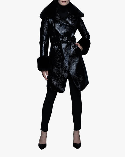 Faux Fur Belted Coat