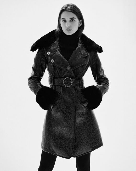 Faux Fur Belted Coat