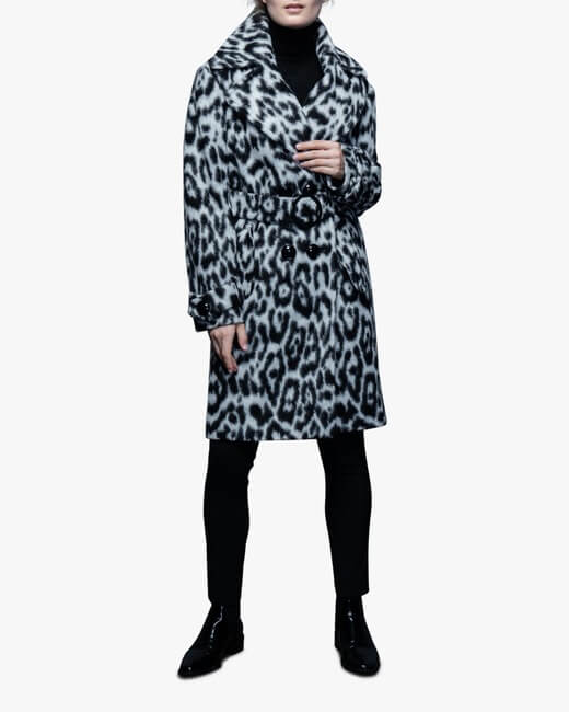 Snow Leopard Faux Fur Coat
