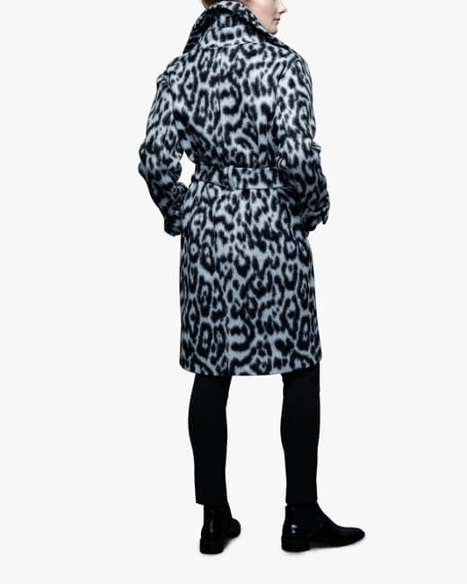 Snow Leopard Faux Fur Coat