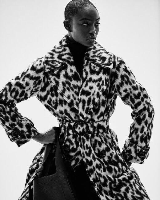 Snow Leopard Faux Fur Coat