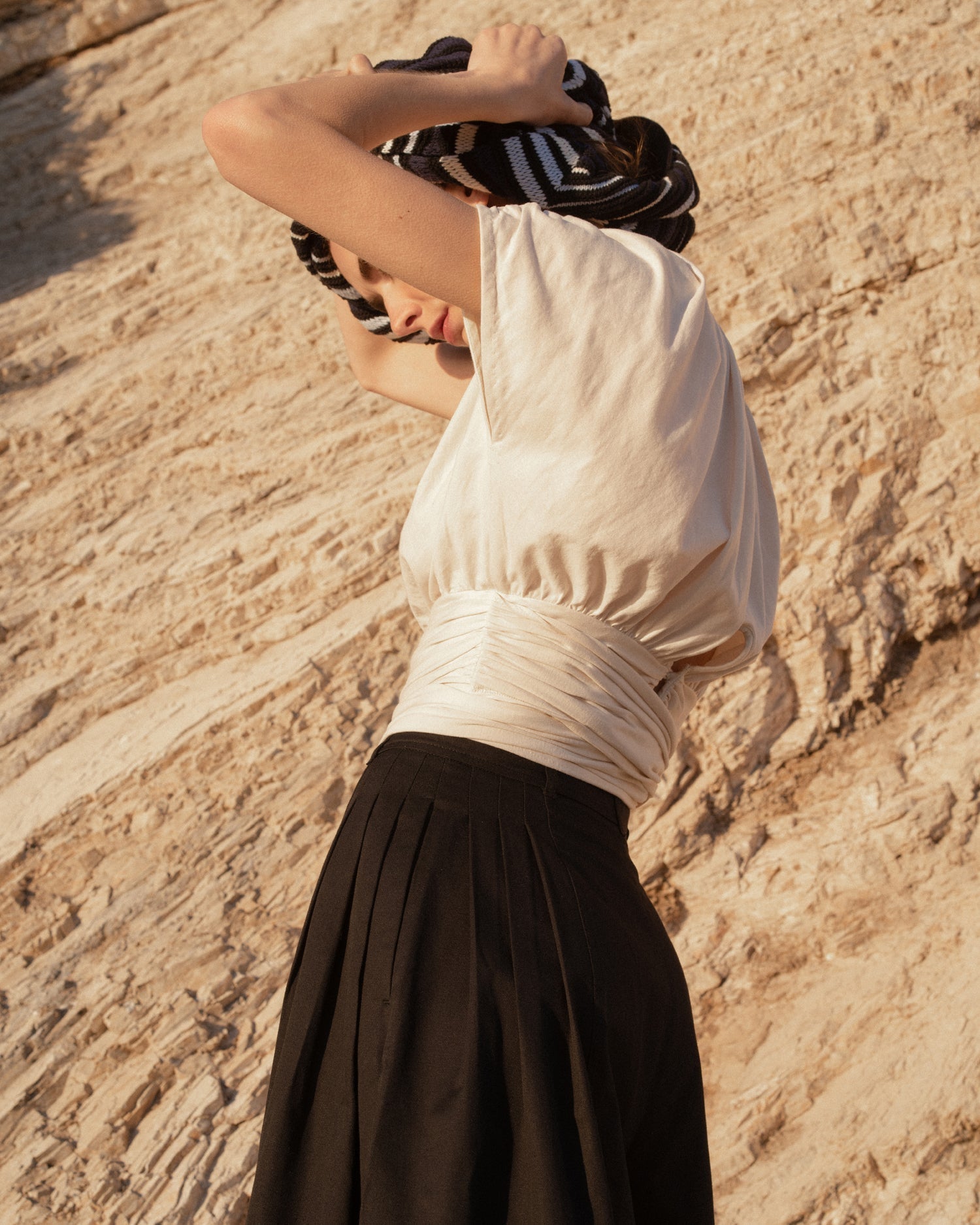Mai Cropped Gathered Cotton Jersey Top