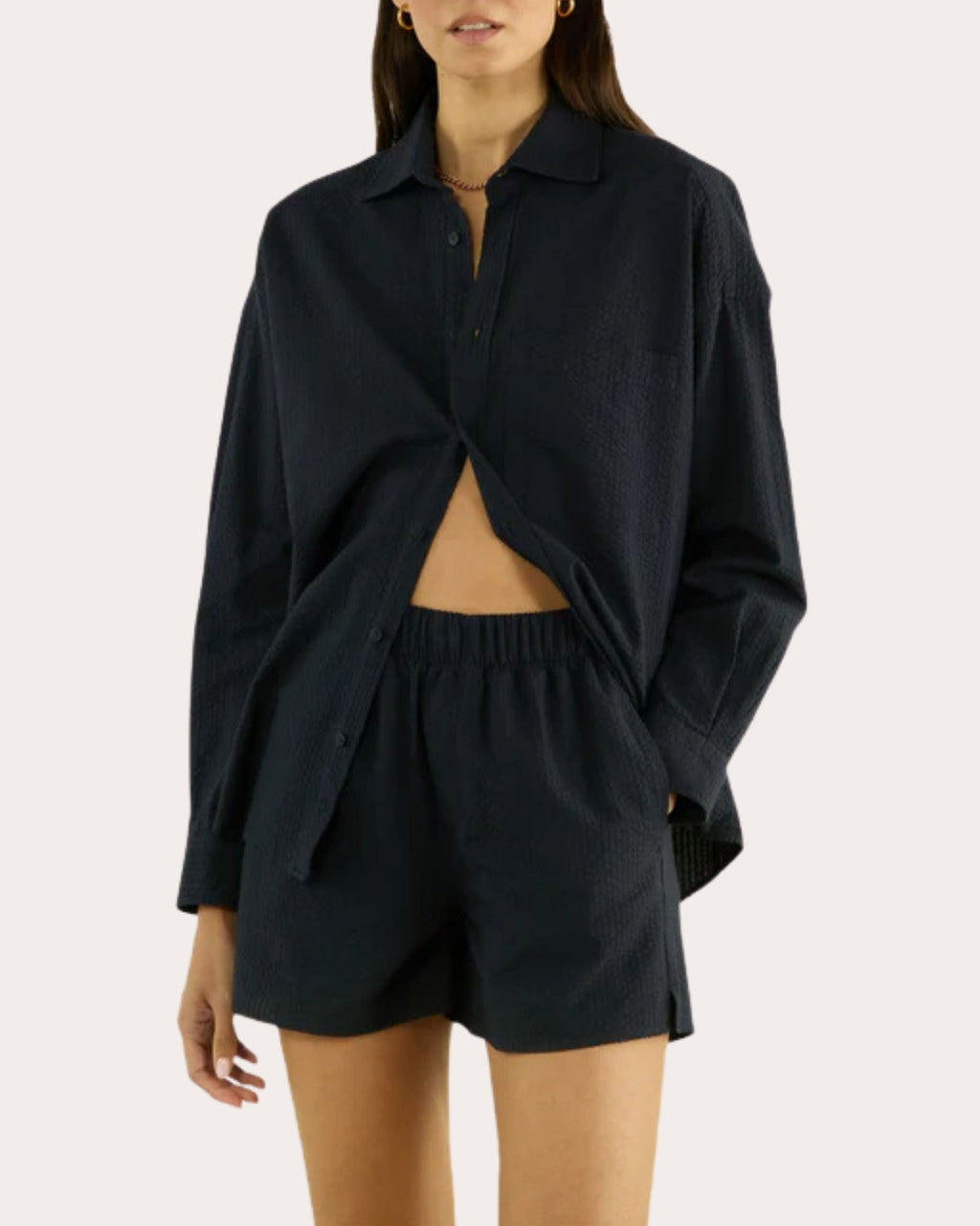 The Weekend Seersucker Cotton Button-Up Shirt