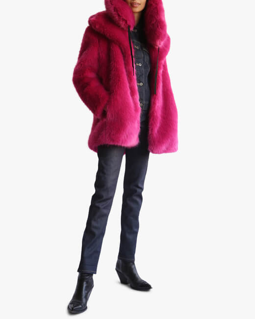 Classic Fox Faux Fur Peacoat