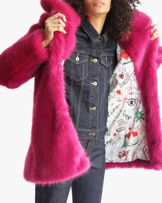 Classic Fox Faux Fur Peacoat