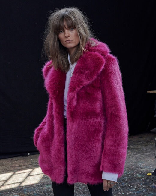 Classic Fox Faux Fur Peacoat