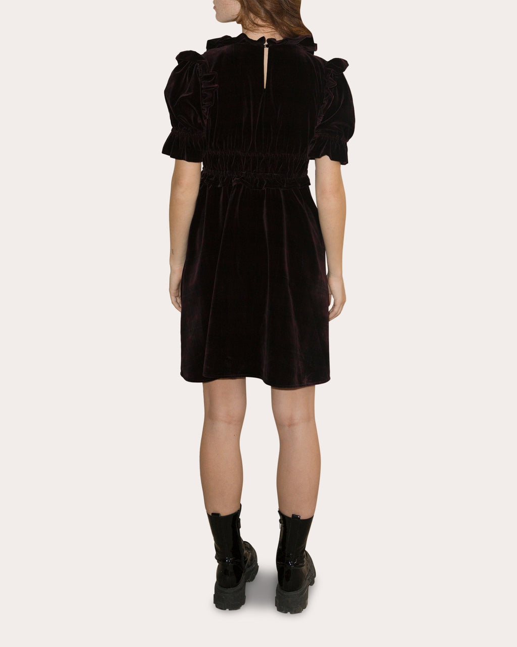 Antoinette Ruffle-Trimmed Velvet Mini Dress