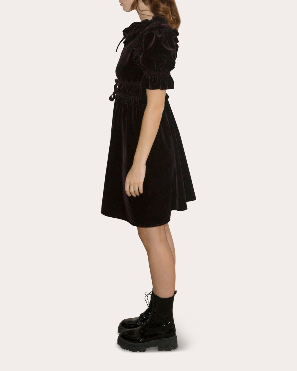 Antoinette Ruffle-Trimmed Velvet Mini Dress