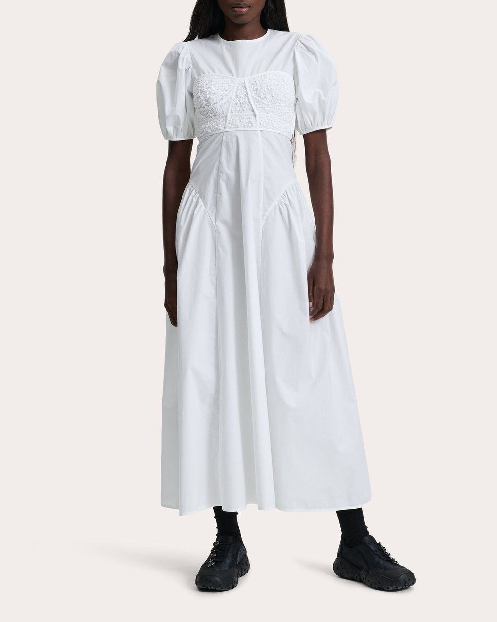 Clementine Smocked Gathered Cotton Midi Dress