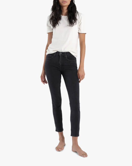 Stone Mid-Rise Skinny Jeans