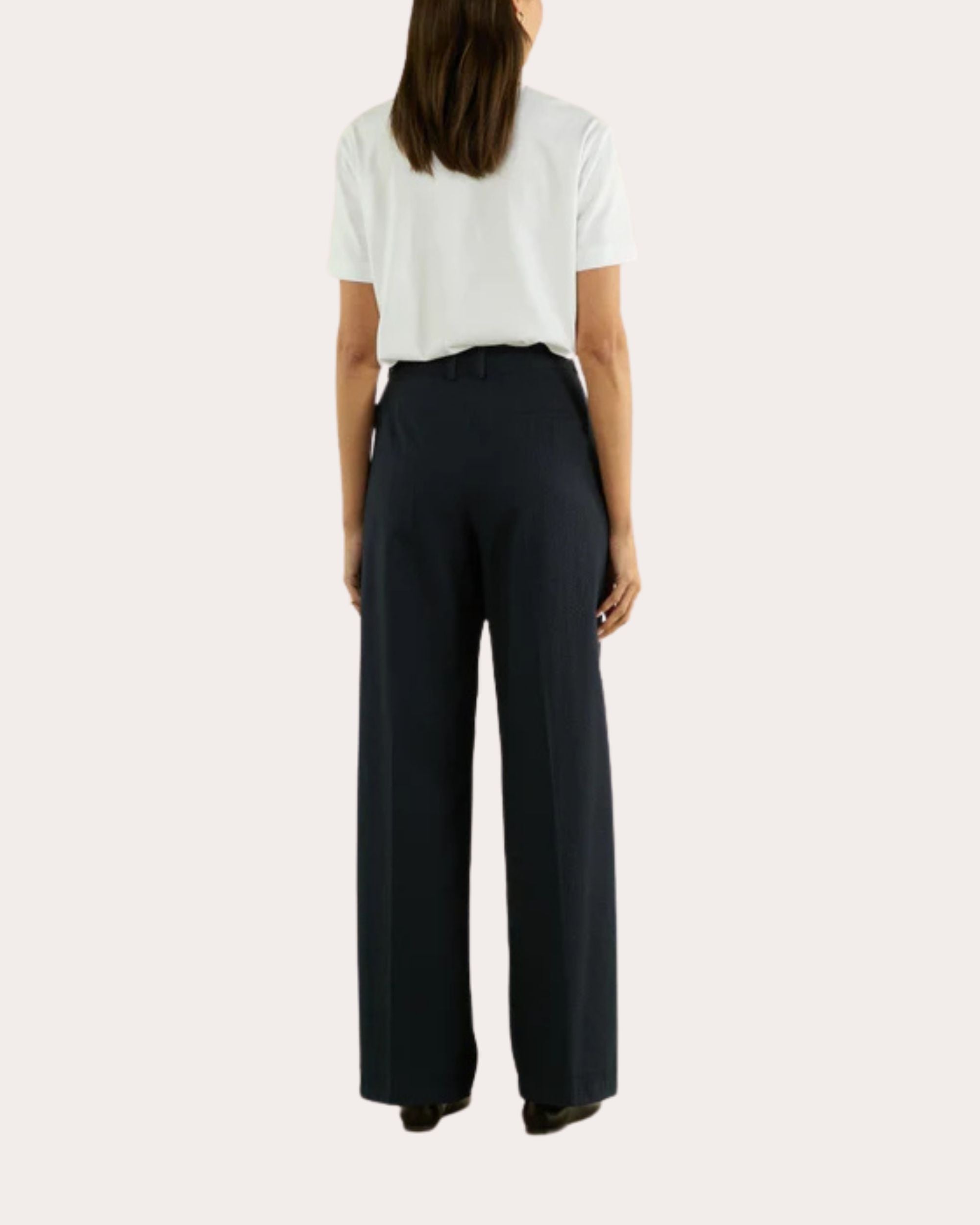 Rampling Cotton Seersucker Wide-Leg Trousers