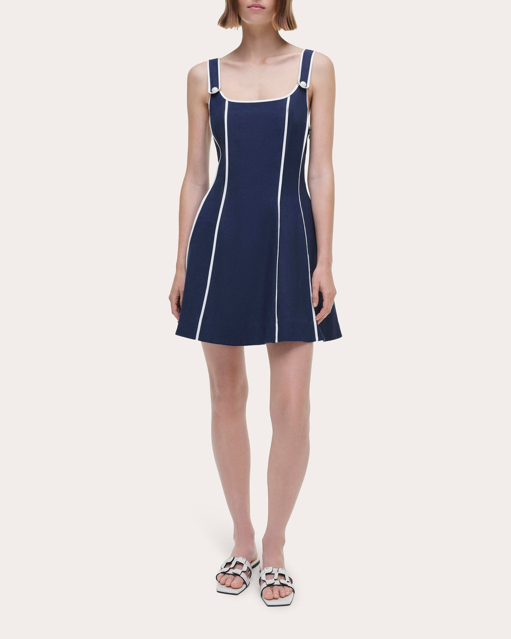 Irie Seamed Linen-Blend Mini Dress