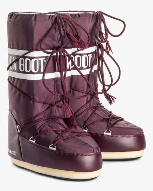 Burgundy Nylon Moon Boot