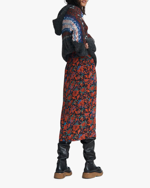 Amber Draped Silk Skirt