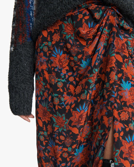 Amber Draped Silk Skirt