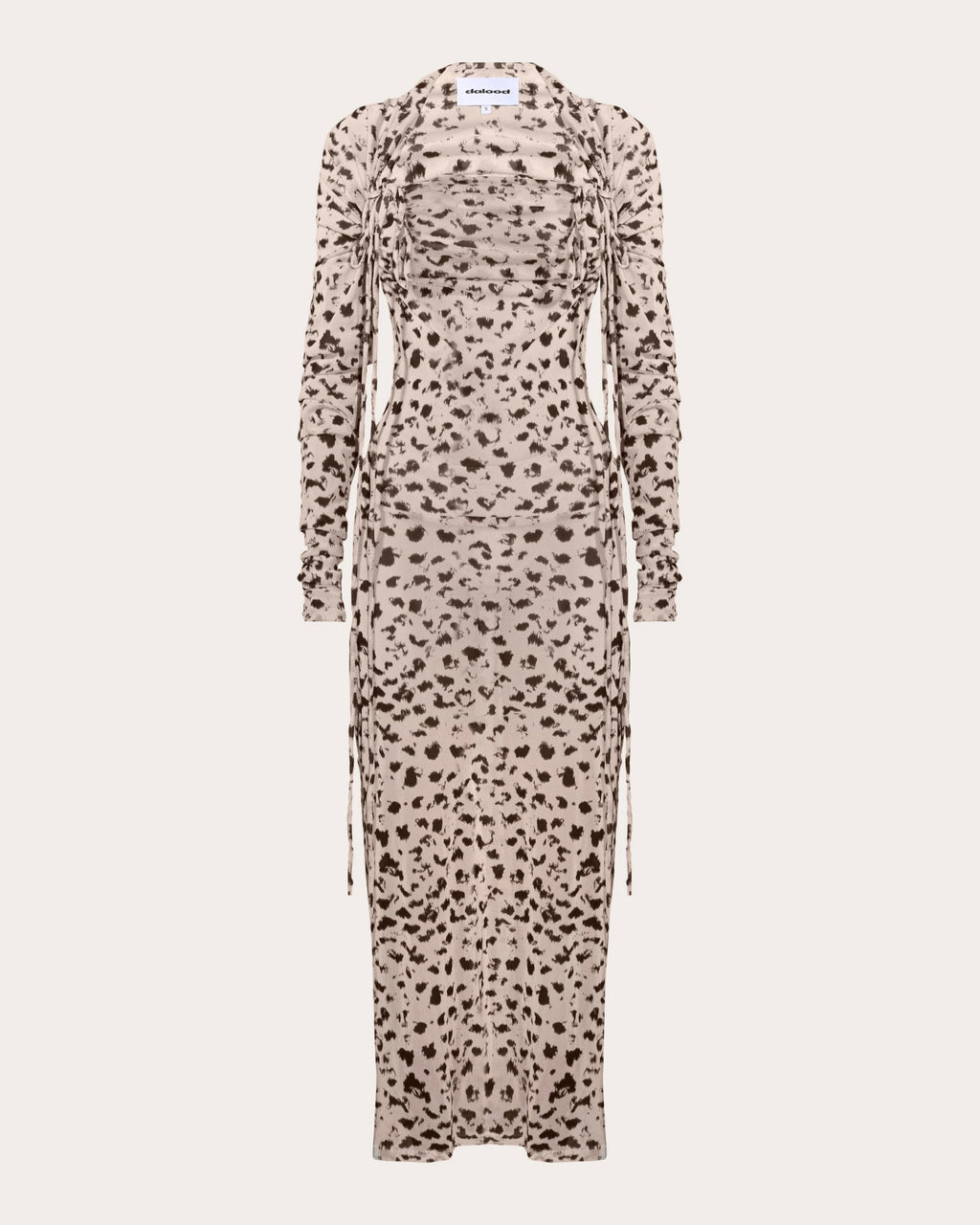 Brie Ruched Printed Jersey Midi Dress