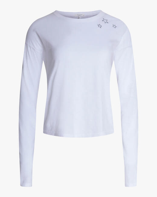 Scribble Star Cropped Long-Sleeve Top