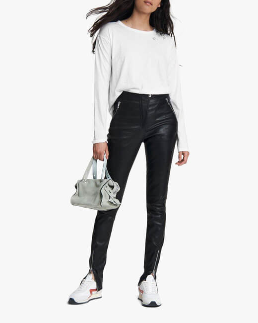 Scribble Star Cropped Long-Sleeve Top