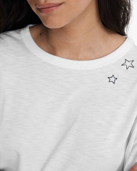 Scribble Star Cropped Long-Sleeve Top
