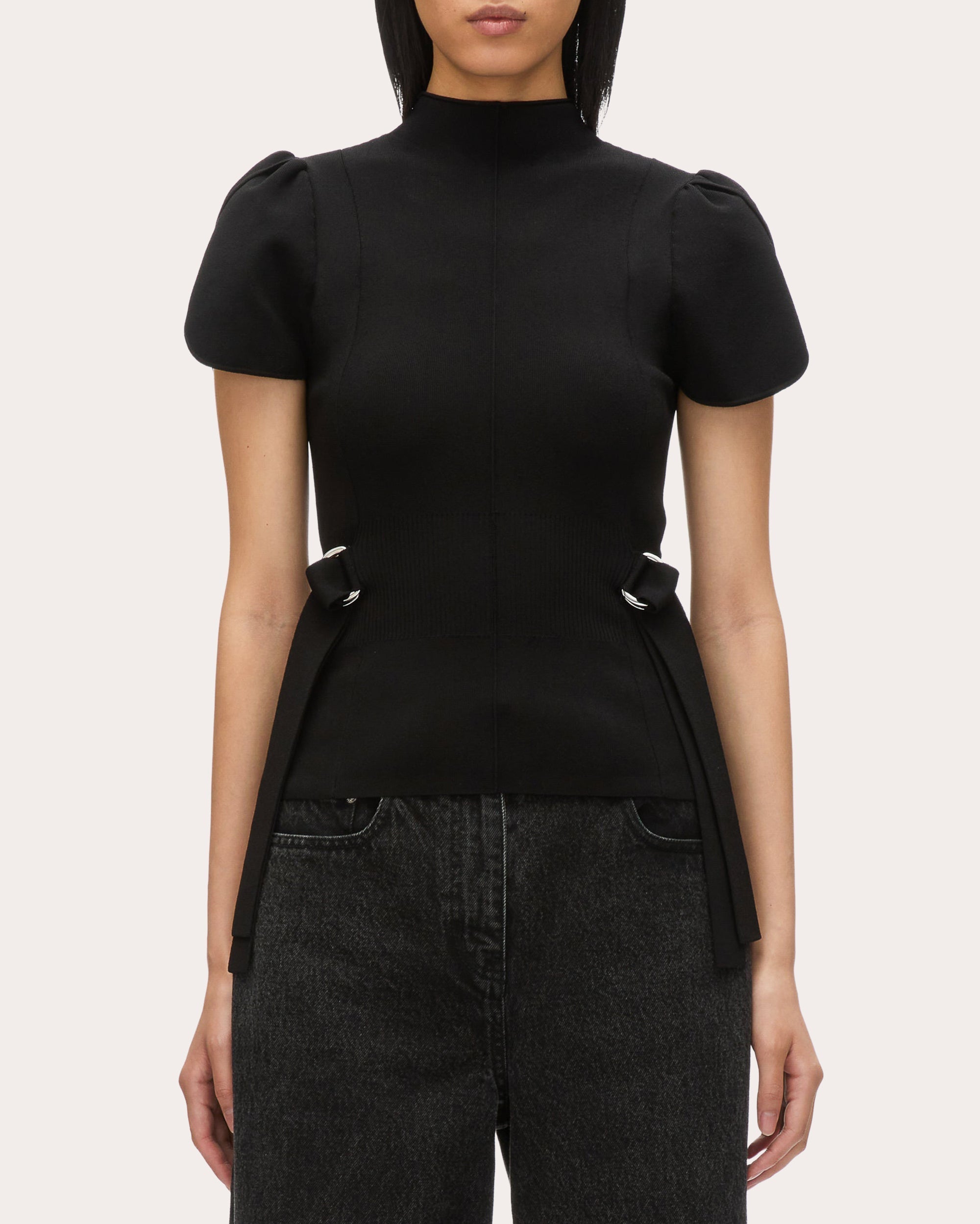 Rib Knit Mock Neck Top