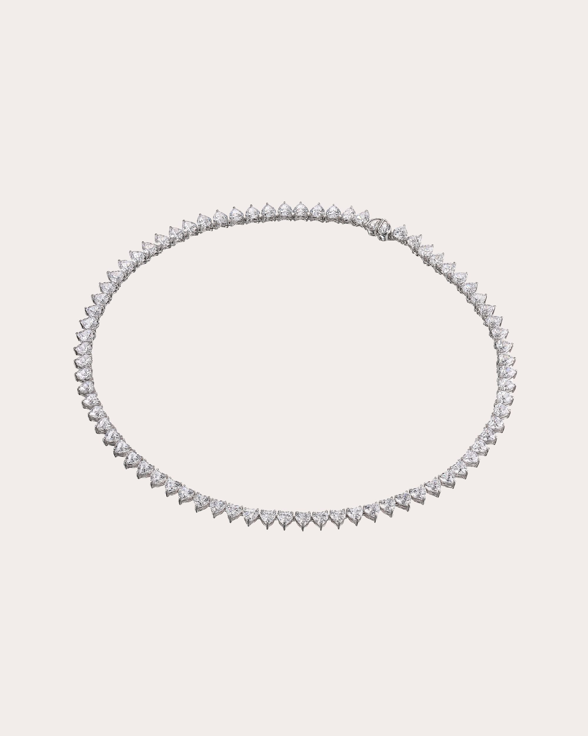 18K Gold and Rhodium Vermeil Lab-Grown Diamond Eternity Heart Necklace