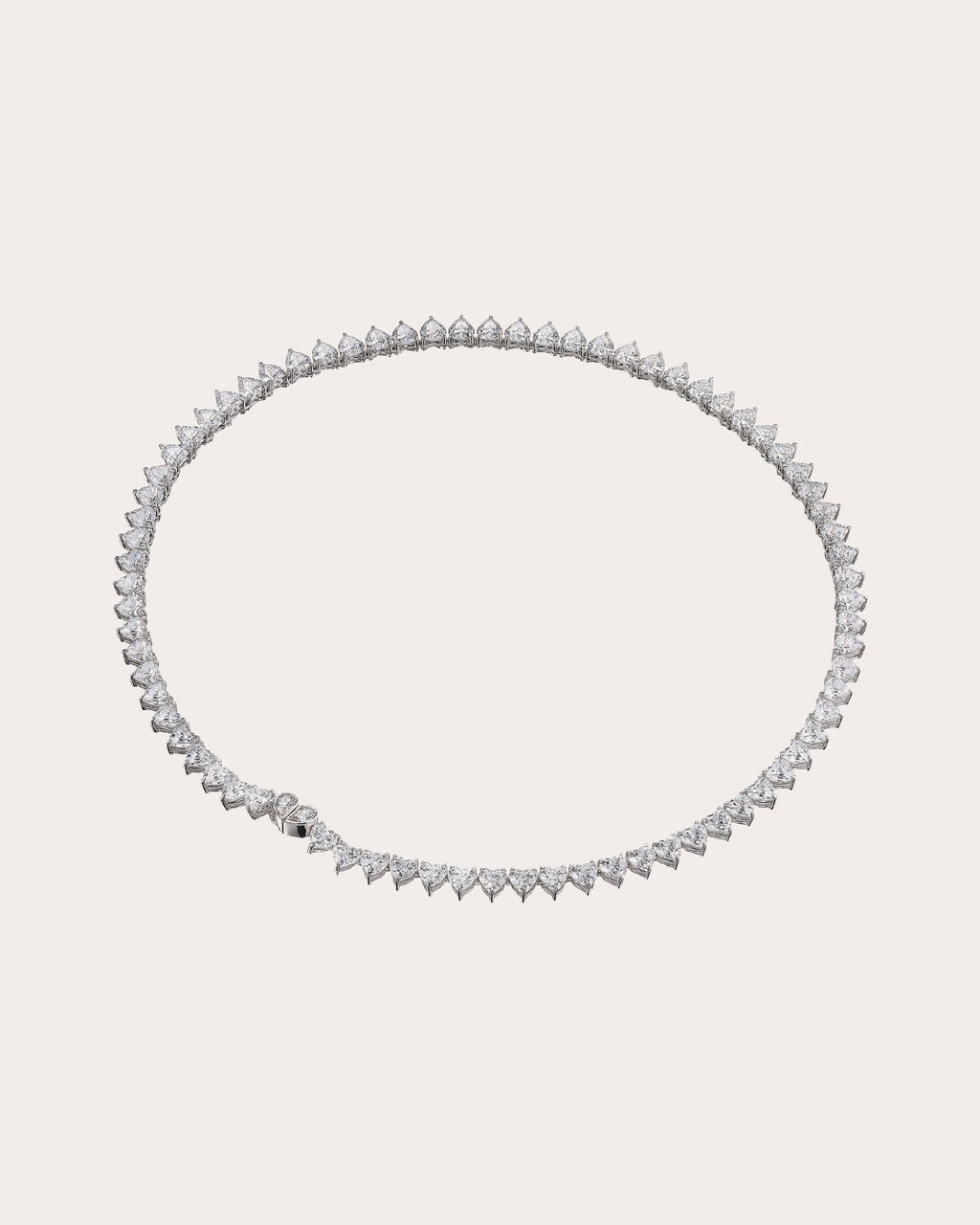 18K Gold and Rhodium Vermeil Lab-Grown Diamond Eternity Heart Necklace