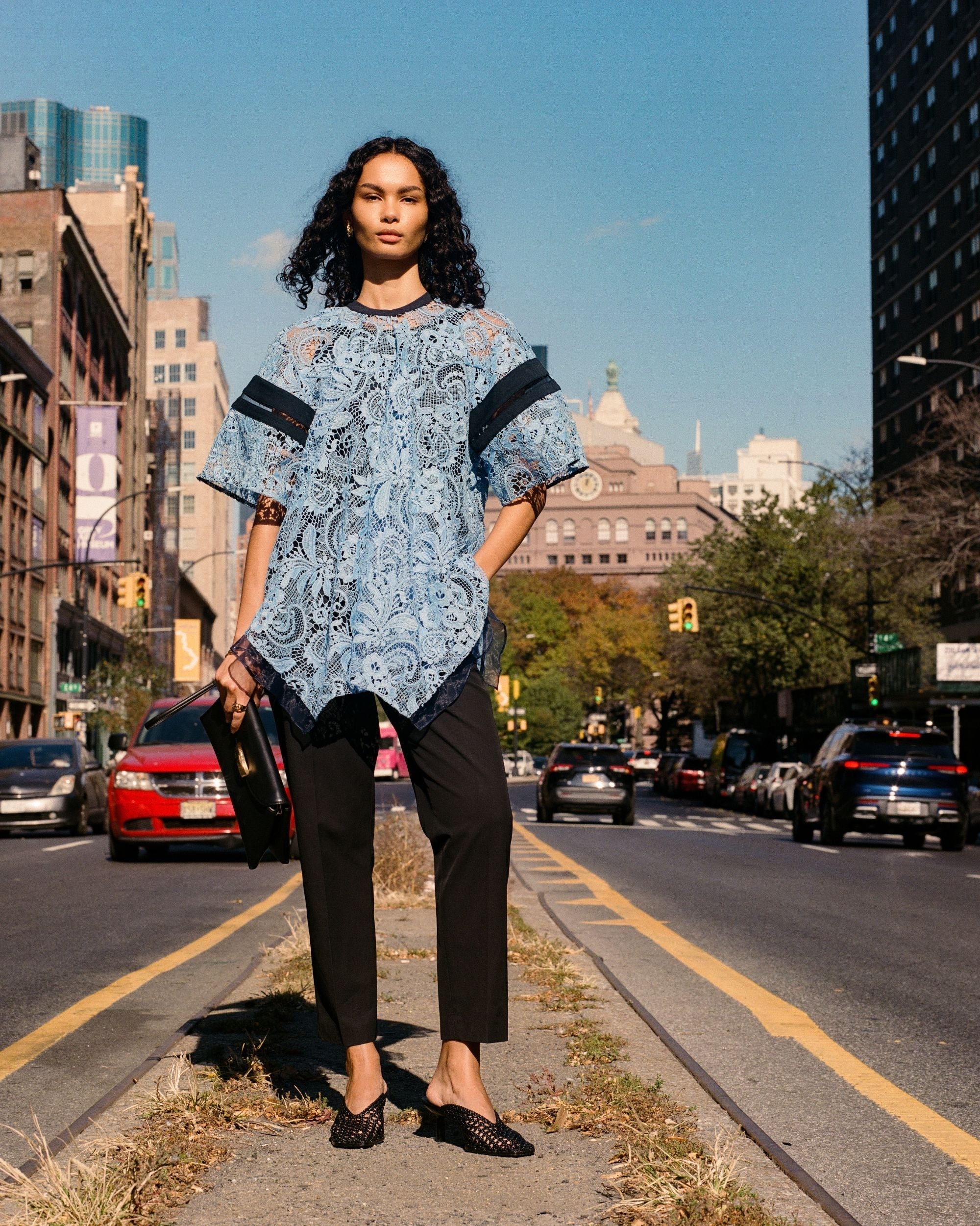 Asymmetric Paneled Lace Top