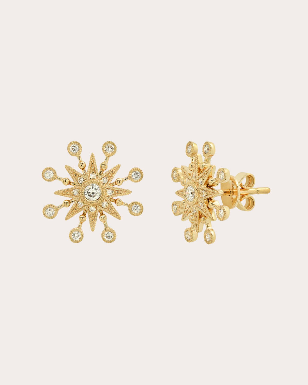 Twinkle 18K Gold Diamond Star Stud Earrings