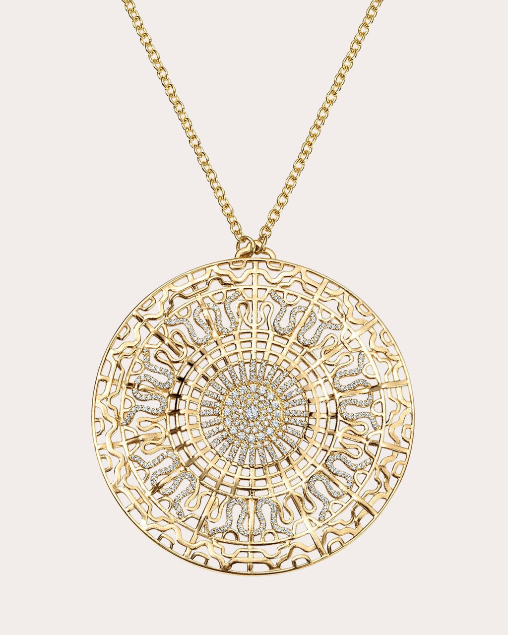 528Hz Frequency 14K Gold Diamond Pendant Necklace