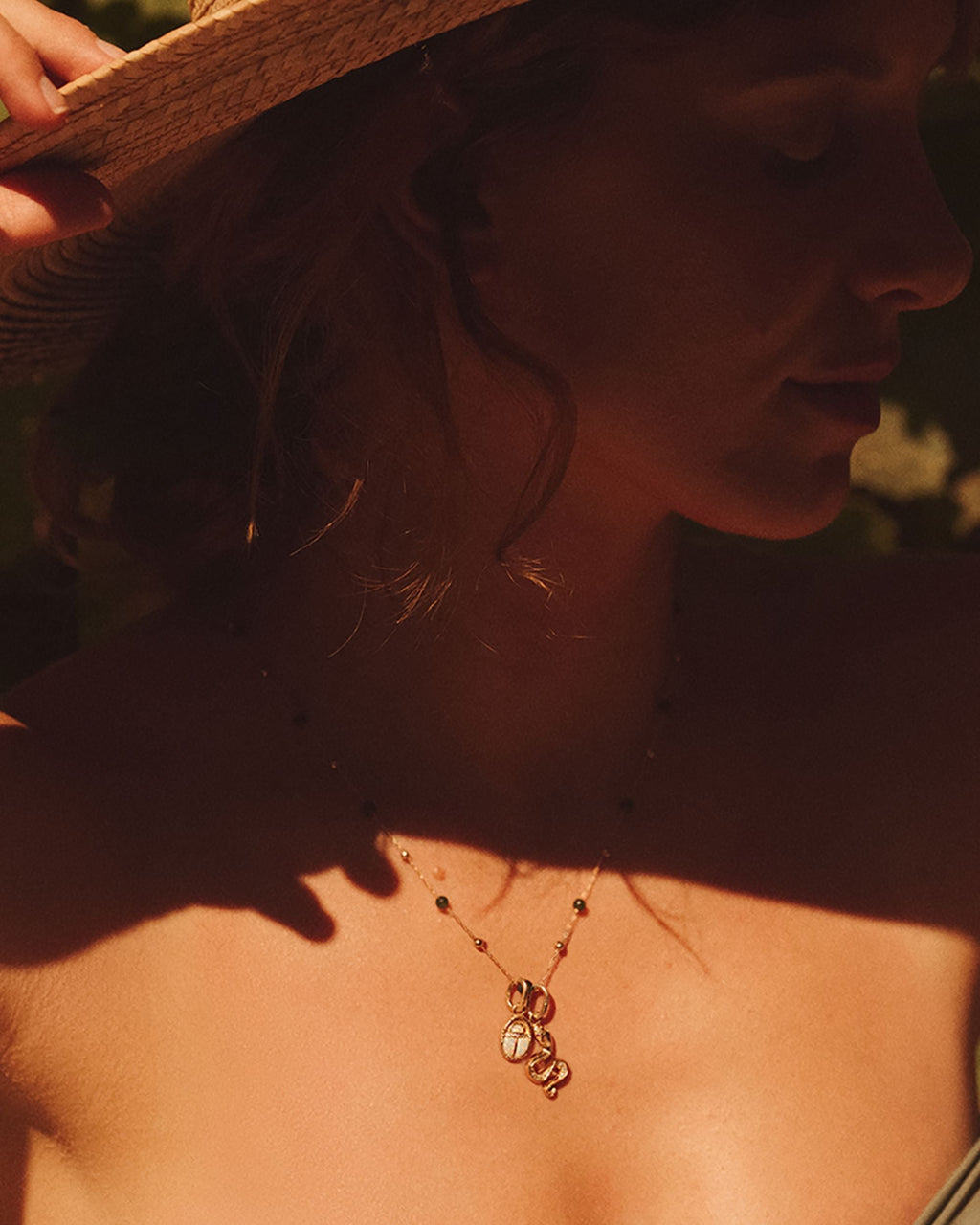 Serpente 14K Gold Ruby and Diamond Pendant