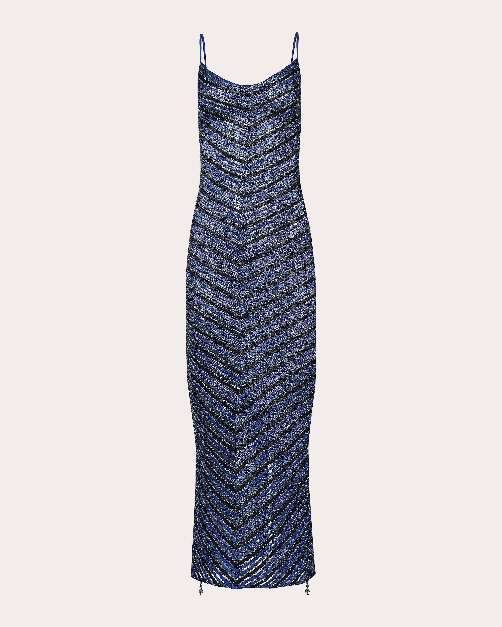 Midnight Dream Metallic-Knit Midi Dress
