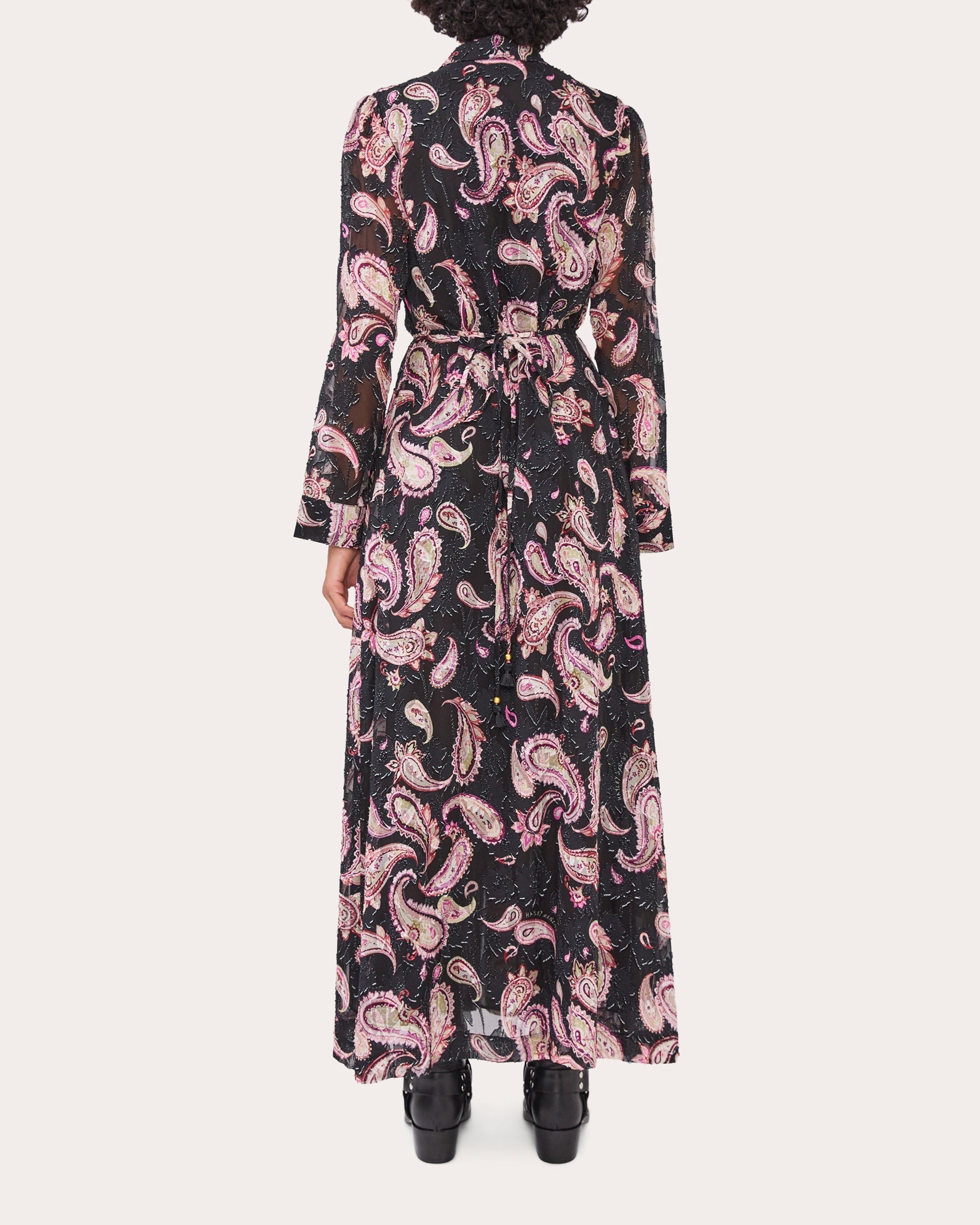 Jimi Silk-Blend Jacquard Black Shirt Dress