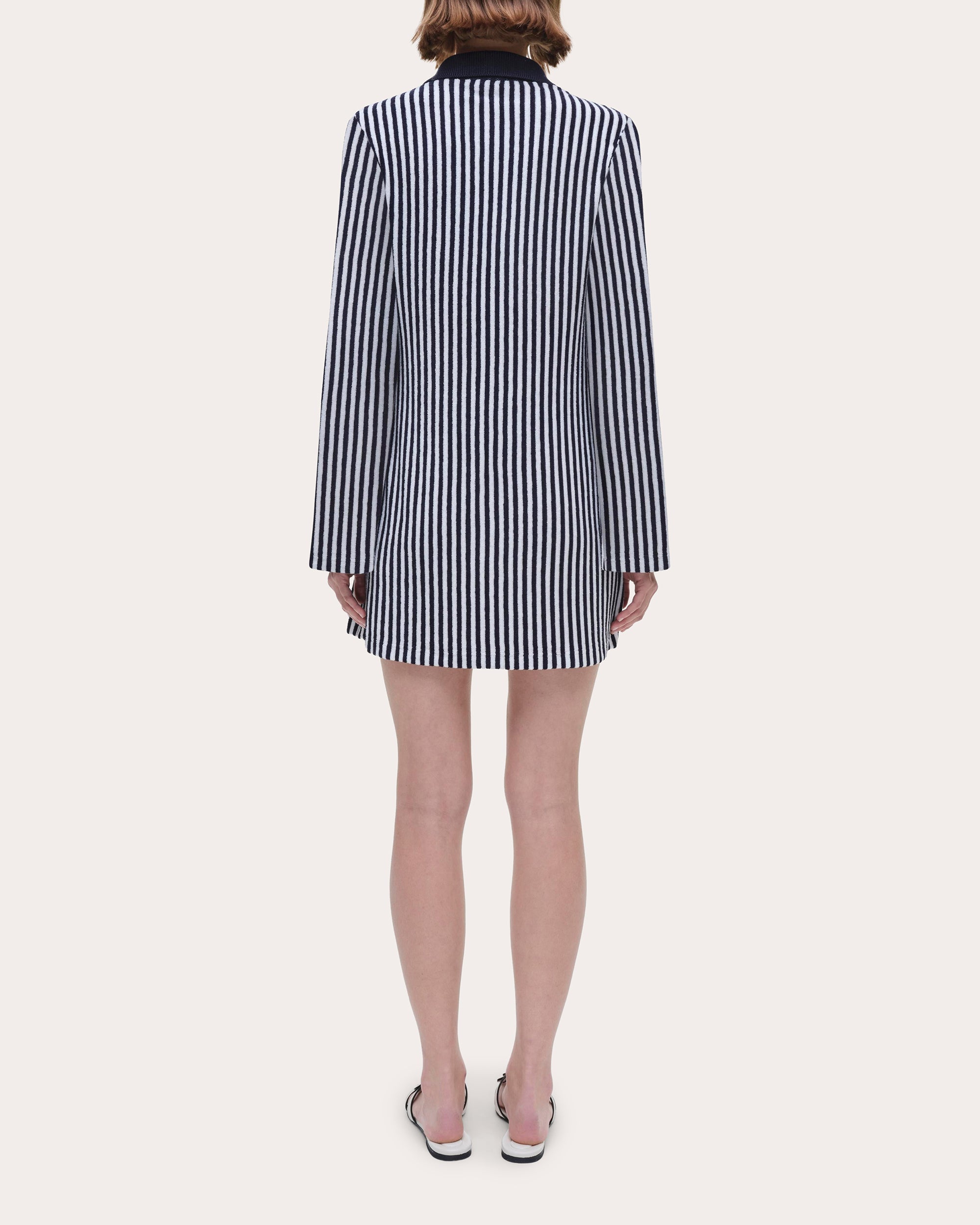 Jessy Striped Terry Mini Polo Dress