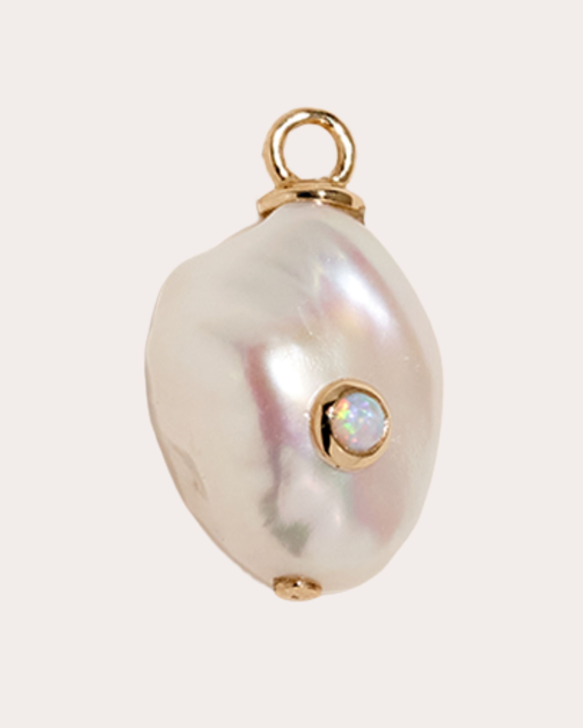 Diana 14K Gold Pearl and Synthetic Opal Pendant