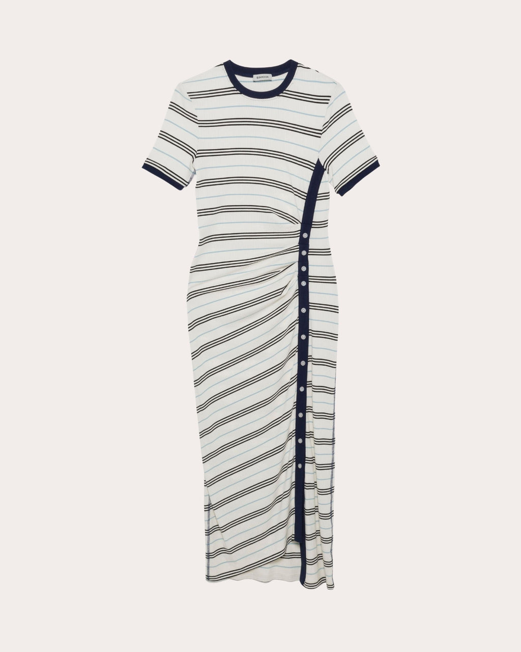 Shanna Stripe Knit Ruched Midi Dress