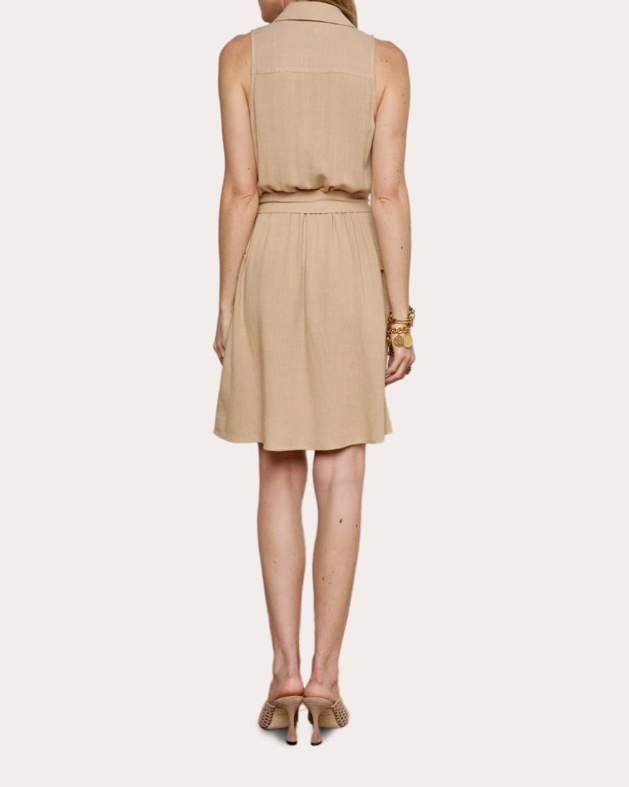 Cosima Belted Linen-Blend Wrap Dress