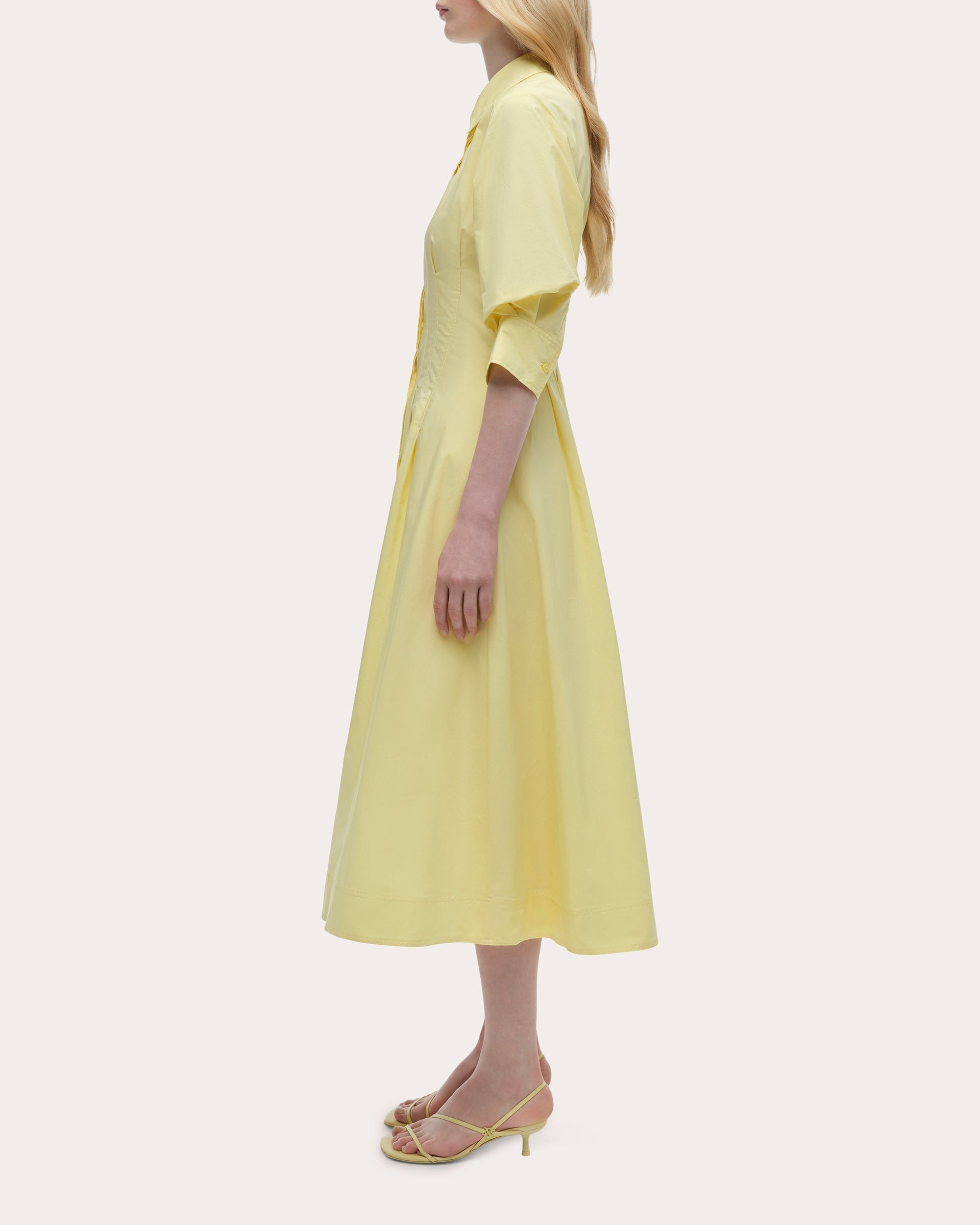 Jazz Poplin Pintuck Midi Dress
