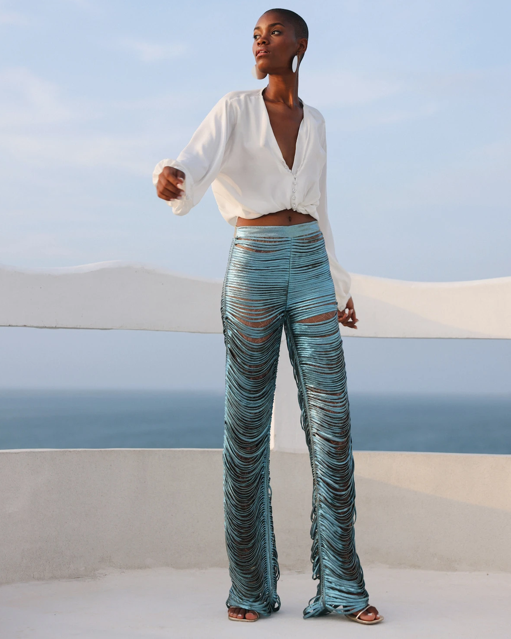 Crystal-Embellished Silk Blouse