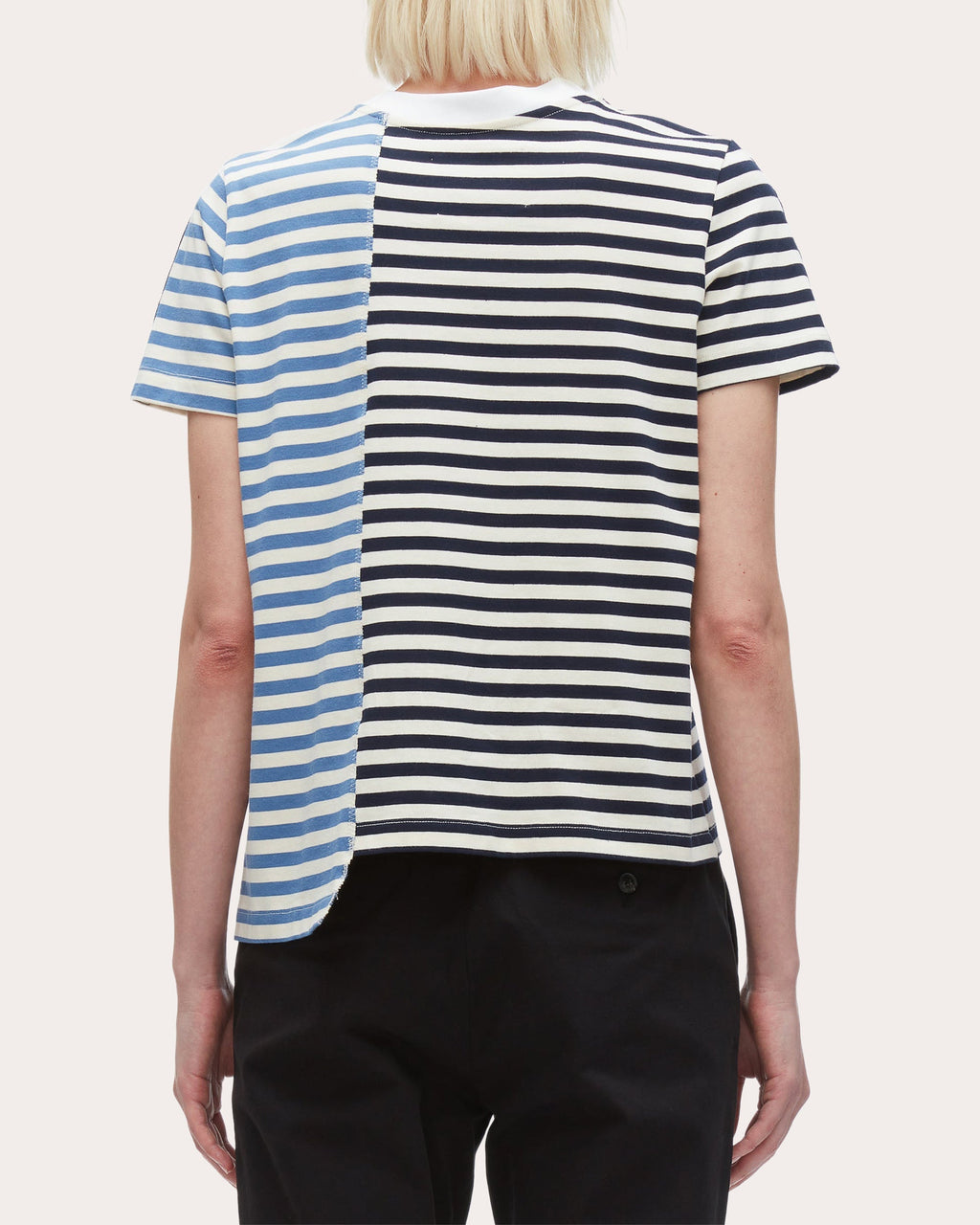 Asymmetric Striped Cotton Jersey T-Shirt