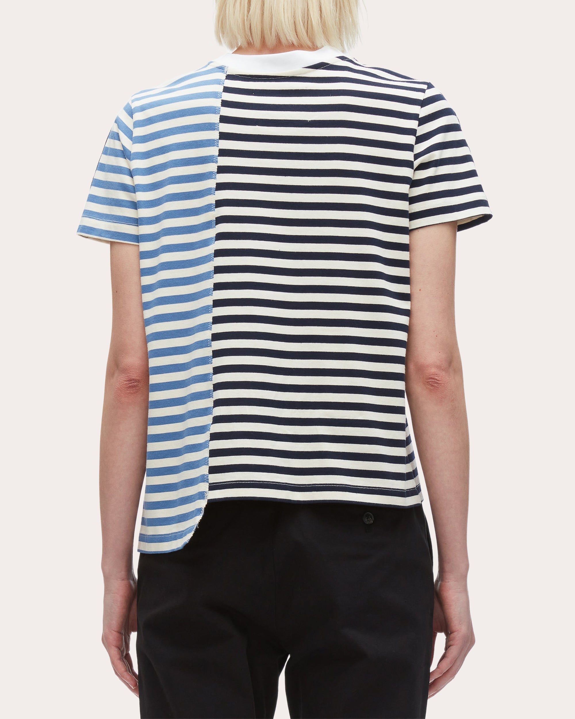 Asymmetric Striped Cotton Jersey T-Shirt