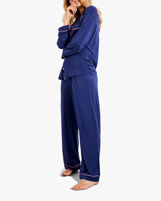 Navy Long Pajama Set