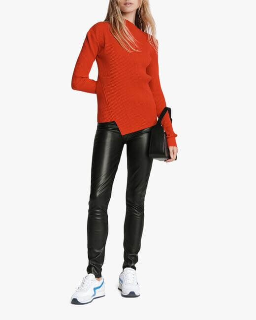 Jade Asymmetrical Turtleneck