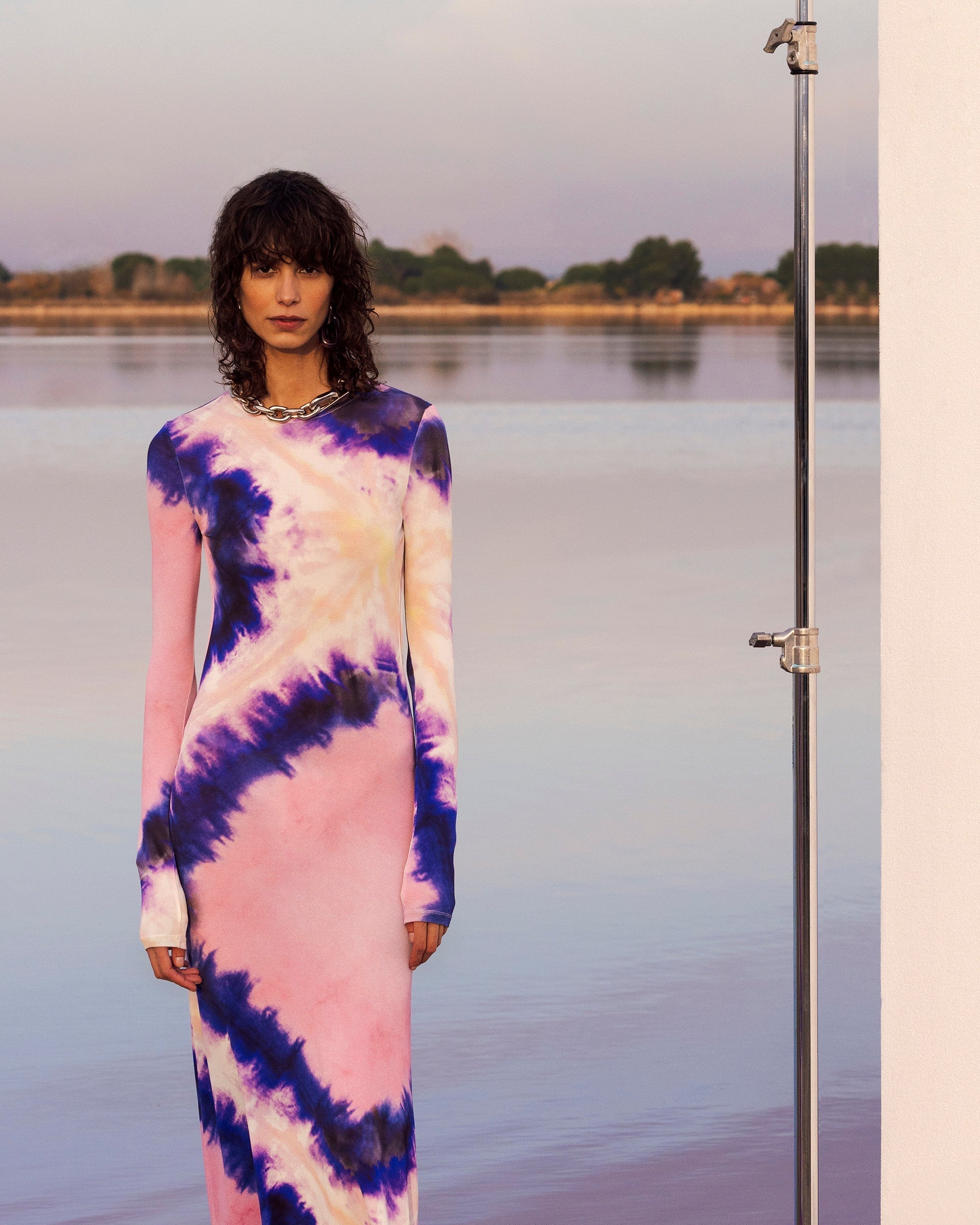 Open-Back Tie Dye Jersey Maxi Dress