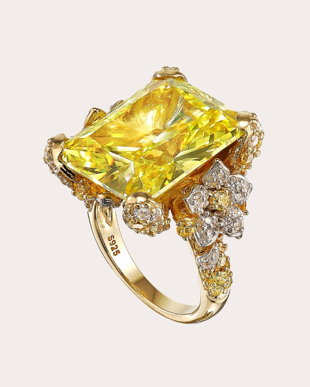 Cinderella 18K Gold and Rhodium Vermeil Lab-Grown Multi-Stone Ring