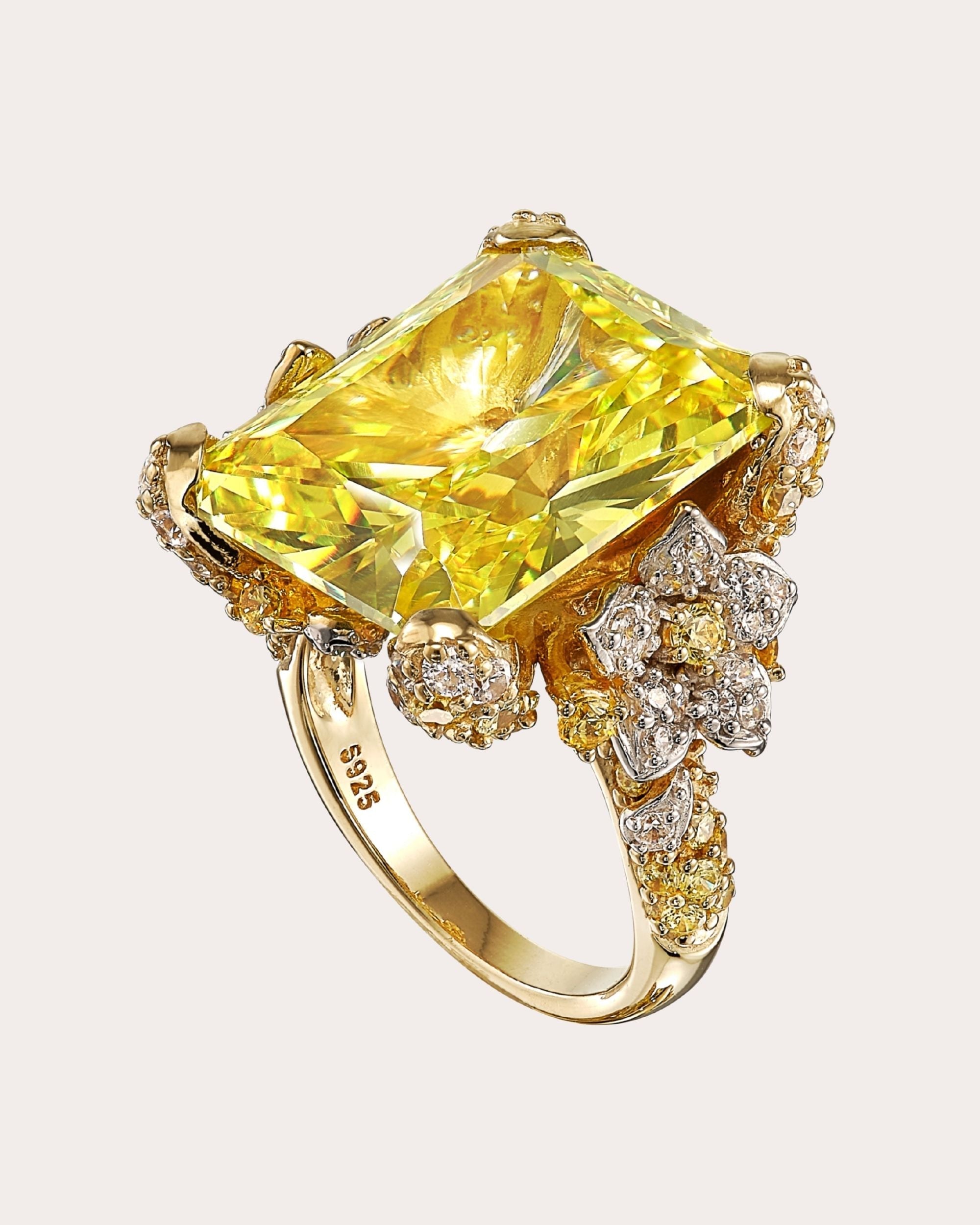 Cinderella 18K Gold and Rhodium Vermeil Lab-Grown Multi-Stone Ring