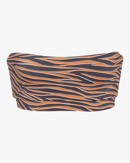 Tiger Bandeau Bikini Top