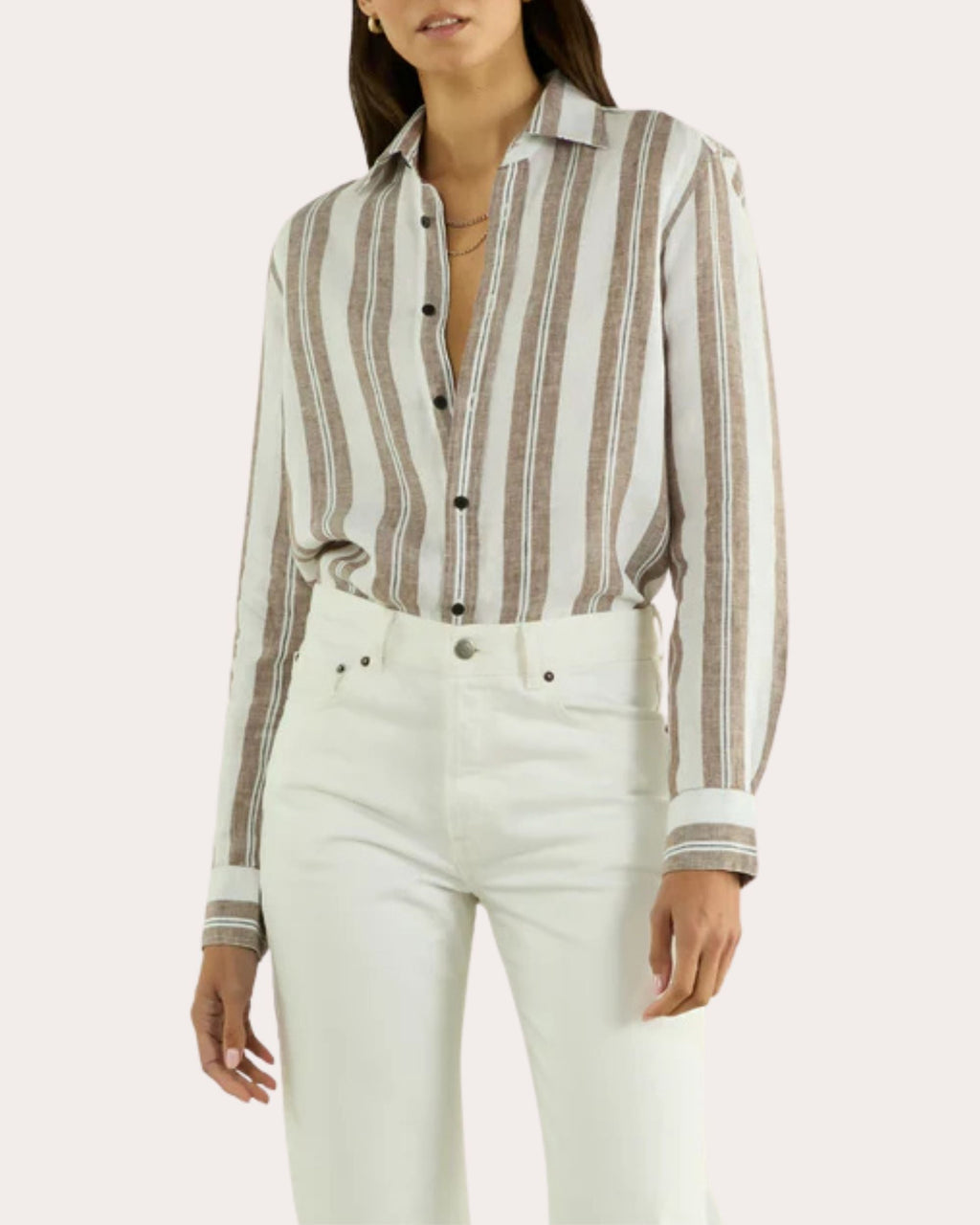 The Boyfriend Stripe Linen Button-Up Shirt